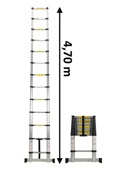 Echelle Télescopique 4,70 m - Pliable Compacte 4.70 - DISTRI-FIBRE