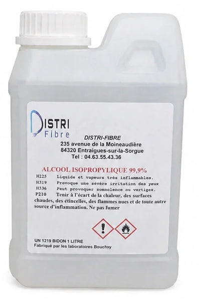 LOT DE 6 - Alcool isopropylique 99.9% - Bidon 1L - Fibre Optique