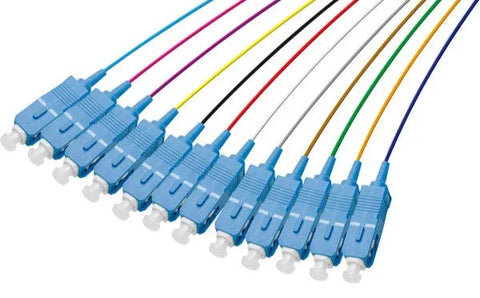 Kit 12 Pigtails colorés fibre optique G657A2 SC/UPC - Fibre Optique
