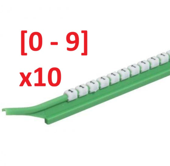 Cavaliers Repères Pliosnap PS-03 - lot de 10 [0 à 9] 300 par chiffre