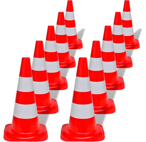 Cones Balise de Chantier x10 - Signalisation Sécurité