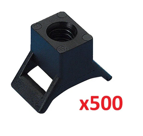 Embase à visser clouer fileté en nylon - 9.4 x 5 x 23 mm - Lot de 500