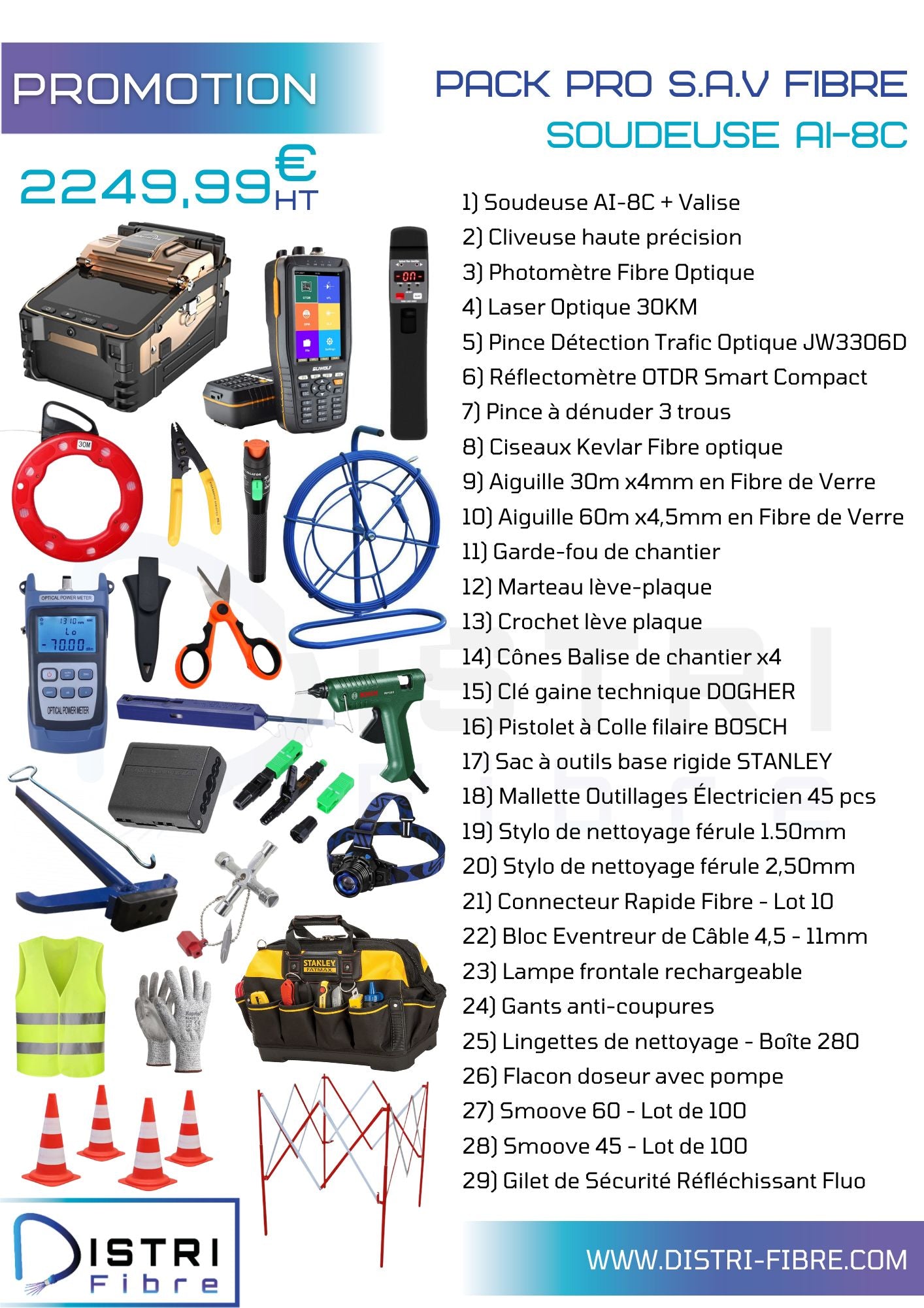 Pack Pro Tech FIBRE S.A.V + Soudeuse AI-8C