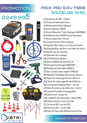 Pack Pro Tech FIBRE S.A.V + Soudeuse AI-8C - DISTRI-FIBRE