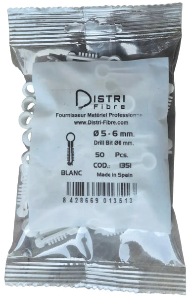 Pontet Cheville Fixation Cable Coax Fiala BLANC - Lot de 100