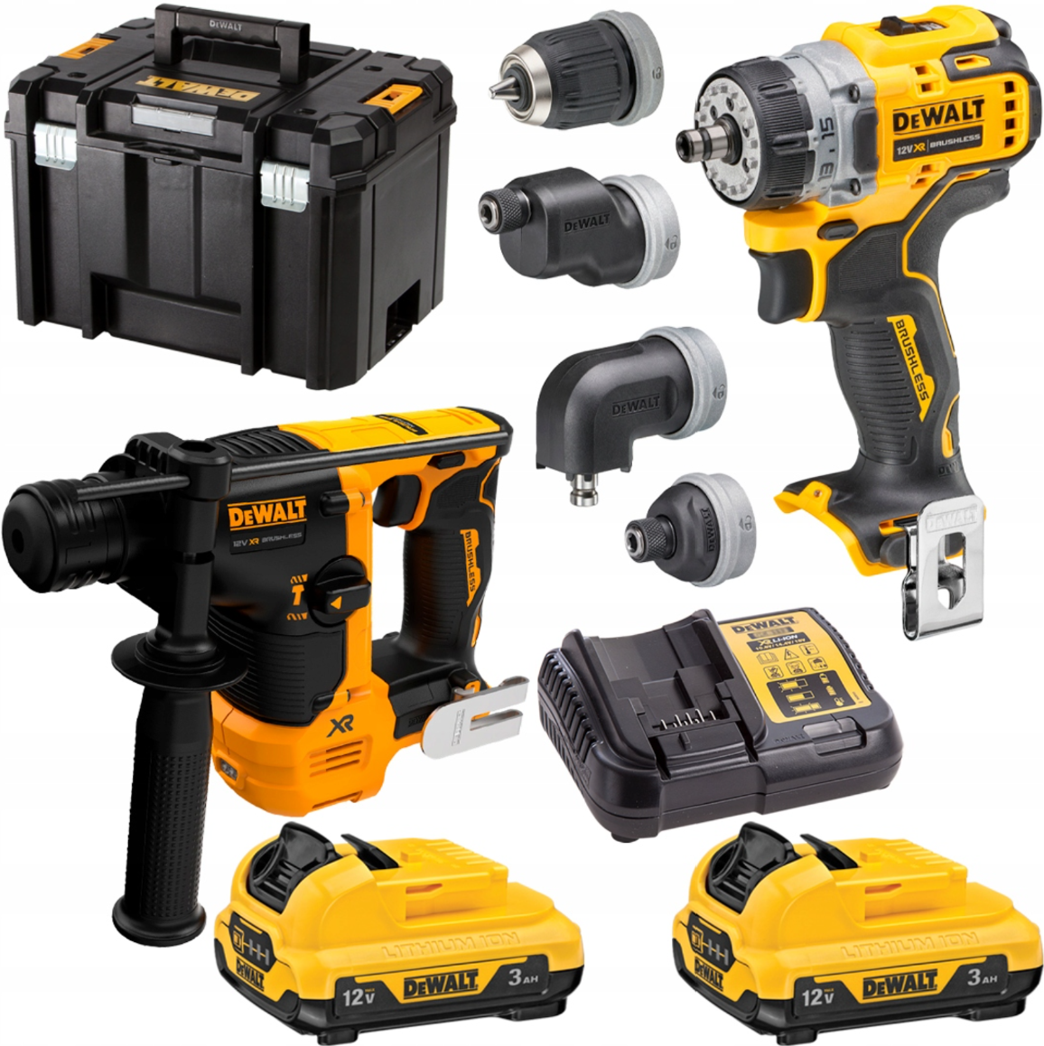 PACK DeWALT - Perforateur Marteau + Perceuse Visseuse - Brushless Sans Fil - DISTRI-FIBRE