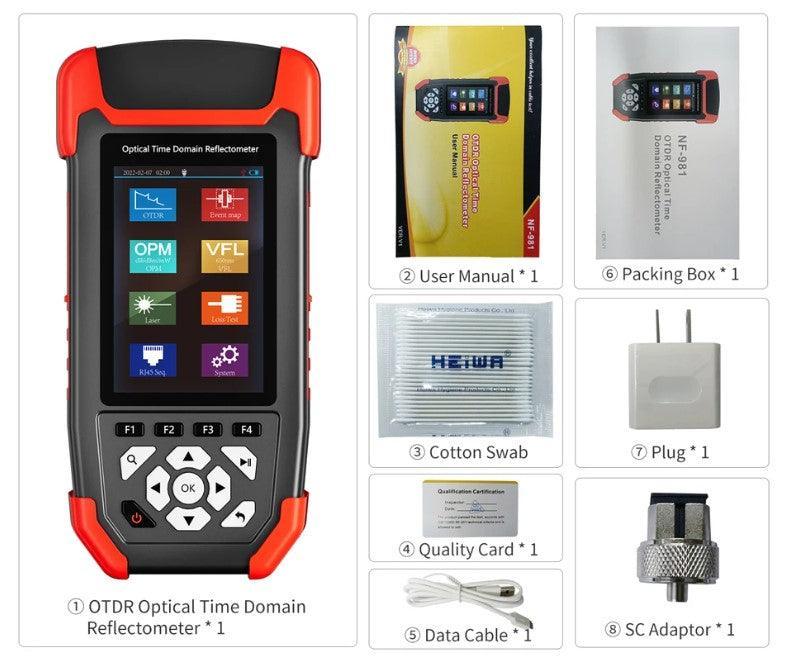 Mini OTDR Réflectomètre Fibre Optique 1550nm - Écran Tactile 3.5" - Testeur VFL/OPM - Portable - 2